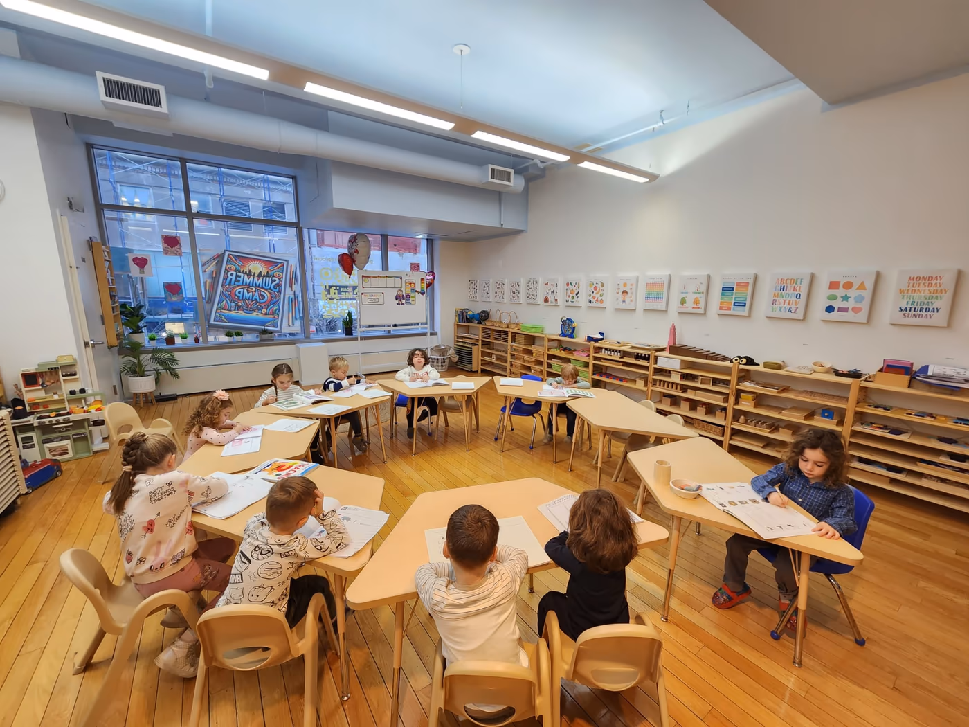 Montessori classroom at Golden Minds Prep with organic meals