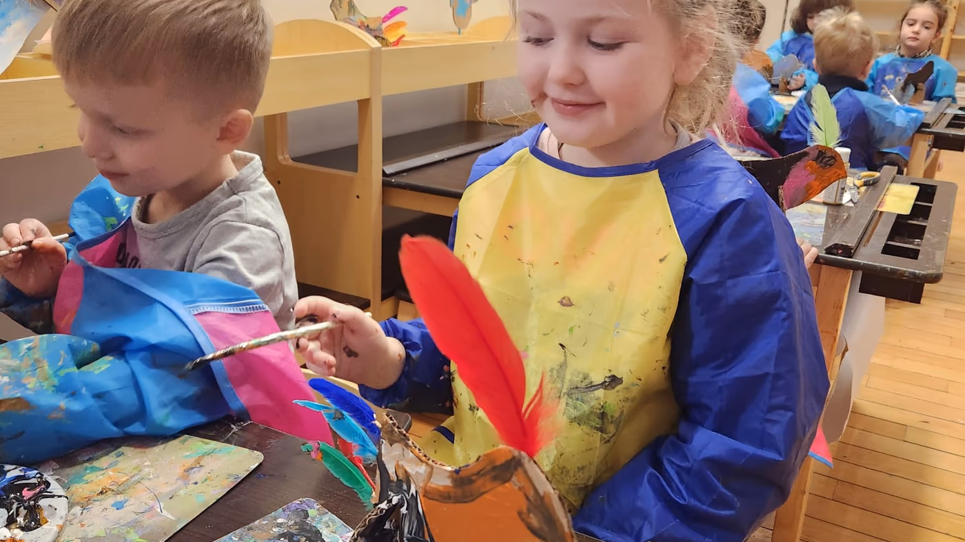 Children in learning activity at Golden Minds Prep preschool